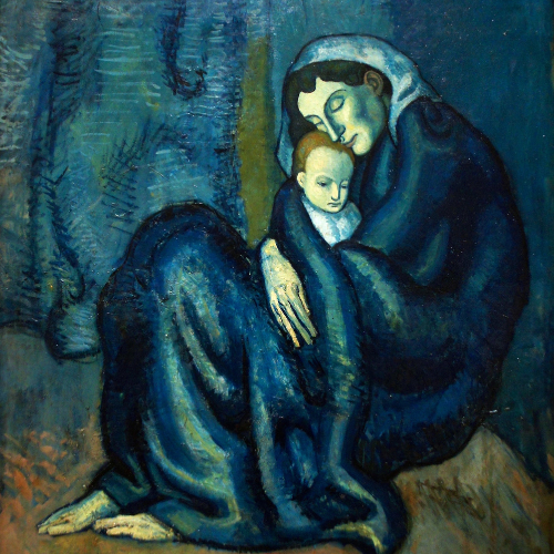 Mother and child, work celebrating Mother's Day, by Pablo Picasso. 